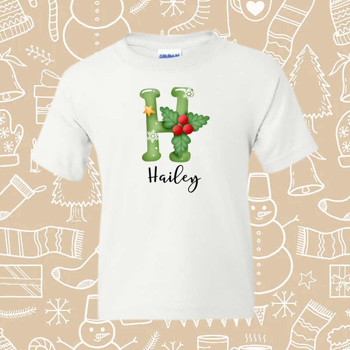 20 OPTIONS! - Youth Personalized Holiday Tee