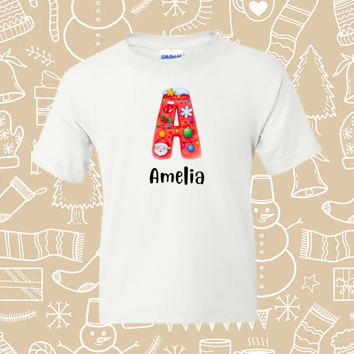 20 OPTIONS! - Youth Personalized Holiday Tee
