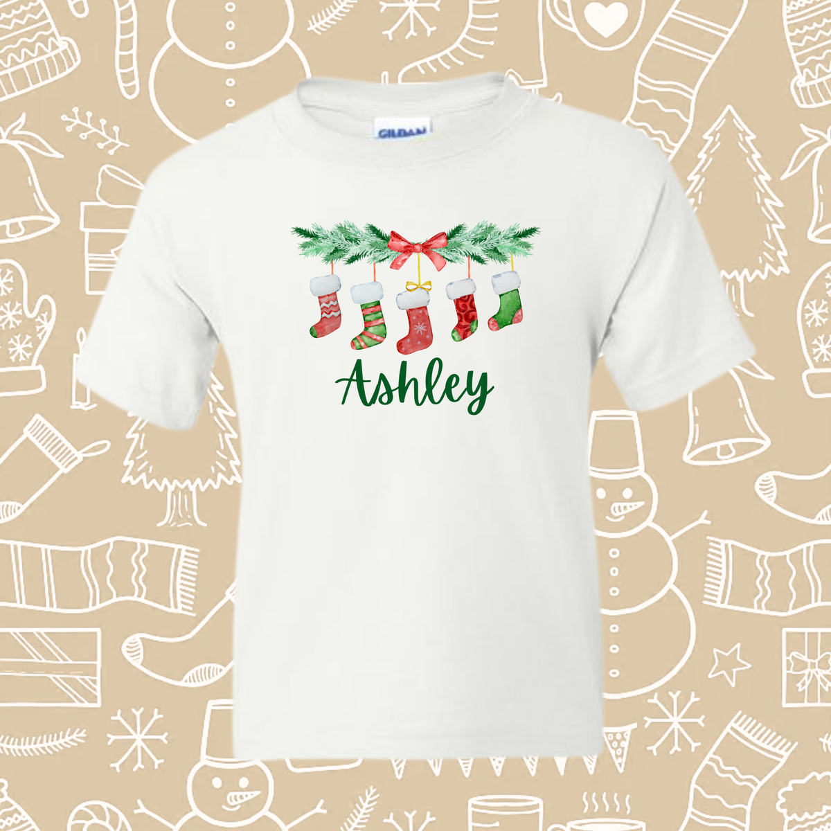 20 OPTIONS! - Youth Personalized Holiday Tee