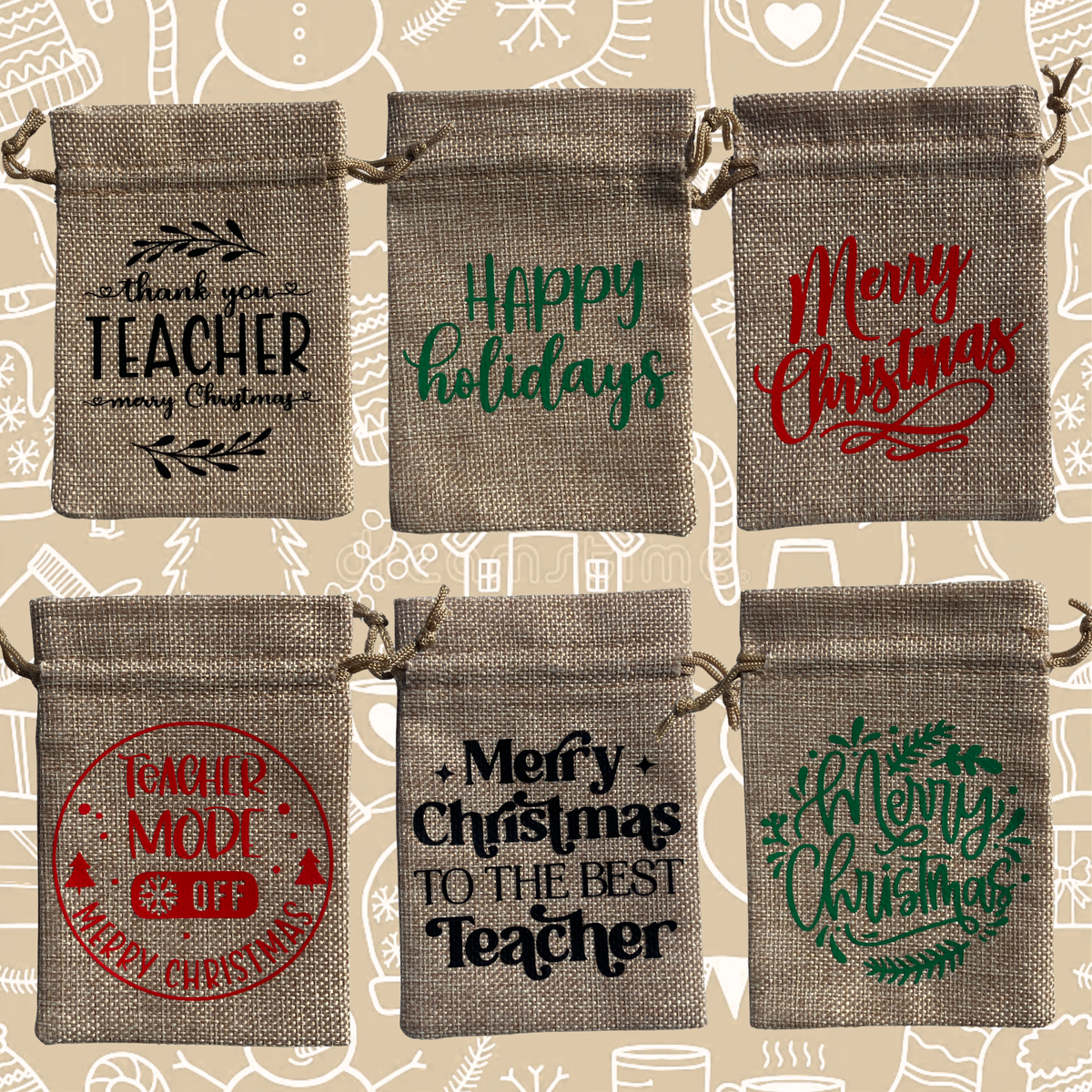 Burlap Gift Card Holder Bag