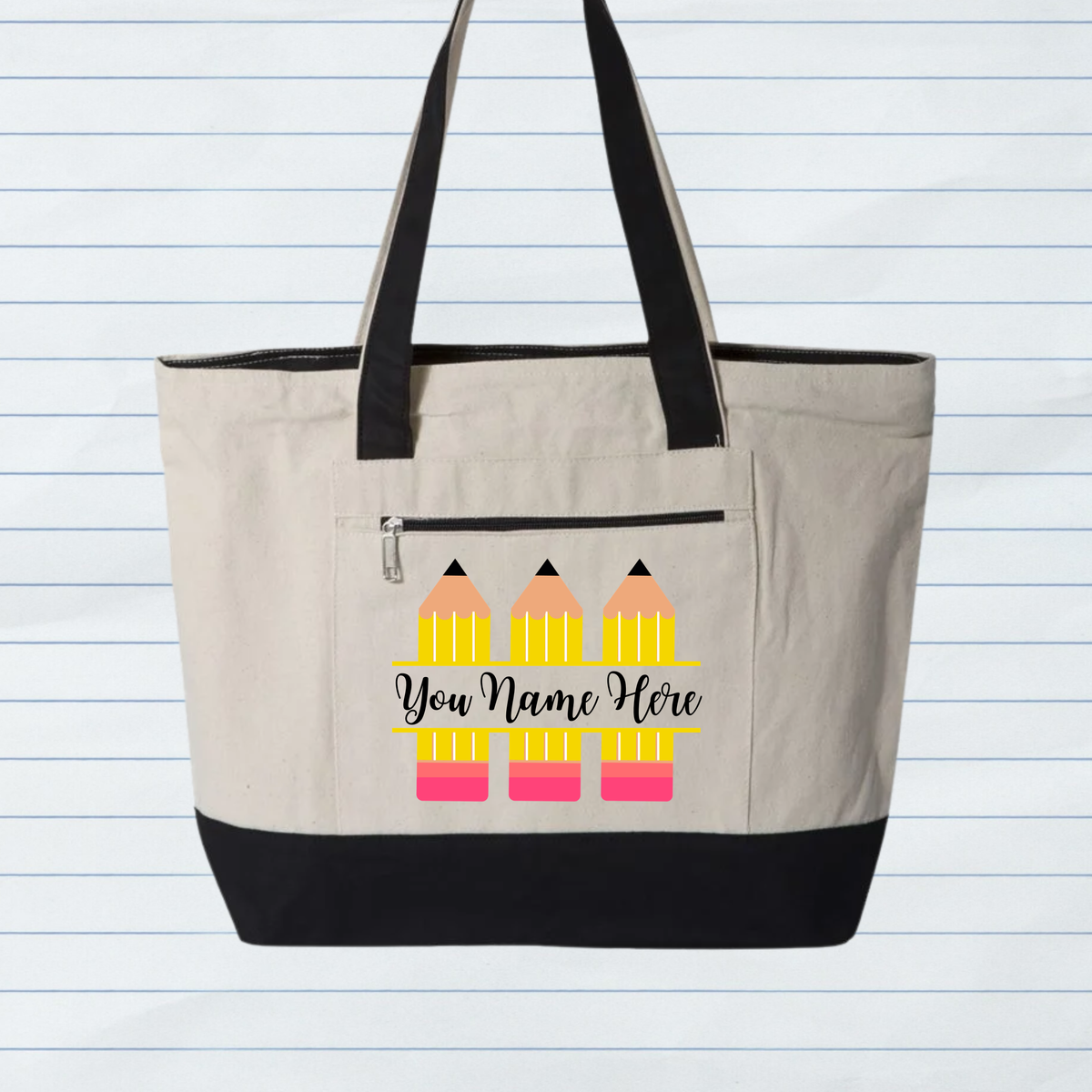 Teacher Pencils Canvas Tote